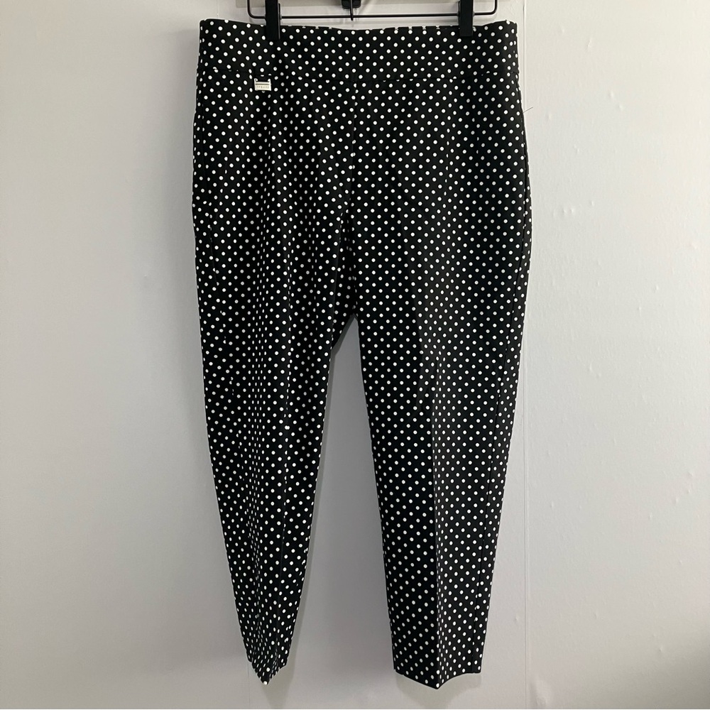 Premise Black & White Polka Dot Dress Ankle Pants Size Large